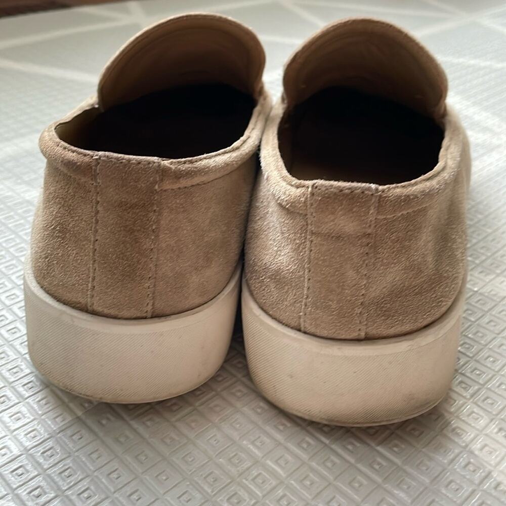 VINCE Tan Leather Suede Slip-on Sneakers | Platform Sneakers | Fall Sneakers - Picture 4 of 6